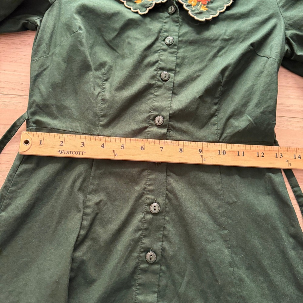 Princess Highway Embroidered Collar Dress‎ Green Goblincore Twee Daisy Chain - Picture 6 of 7